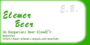 elemer beer business card